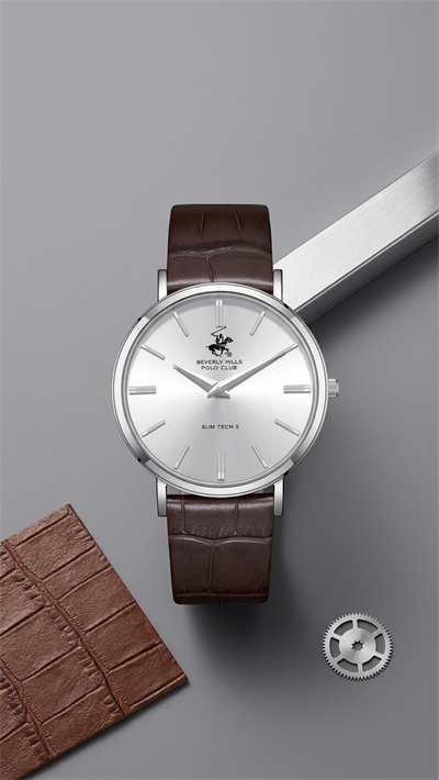 Beverly Hills Polo Club BP3885X.362 Gümüş Kadran Kahverengi Deri Kordon Erkek Kol Saati