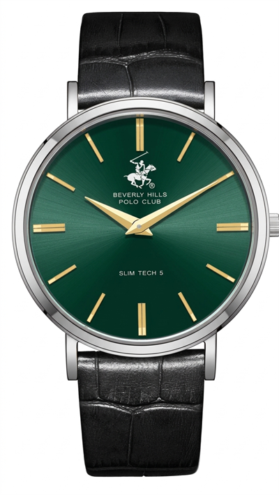Beverly Hills Polo Club BP3885X.371 Yeşil Kadran Deri Kordon Erkek Kol Saati