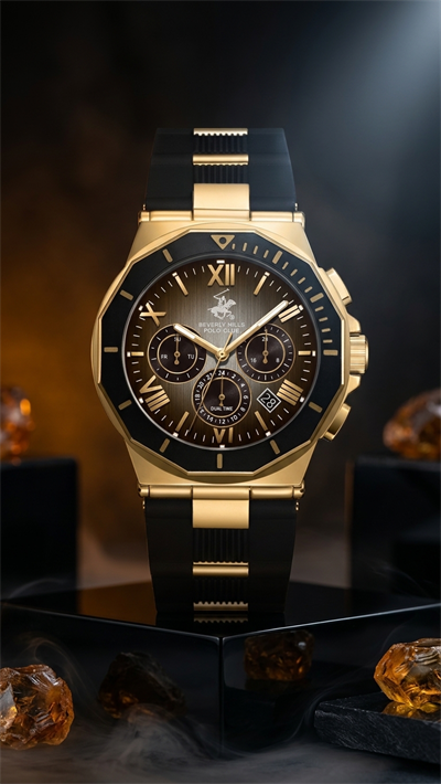 Beverly Hills Polo Club BP3887X.151 Siyah Silikon Kordon Gold Erkek Kol Saati.