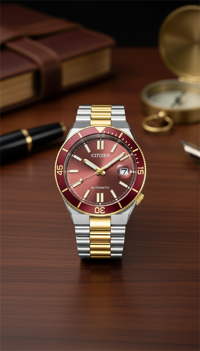 Citizen Tsuyosa Shore Coral Red NJ0234-58X Otomatik Erkek Kol Saati