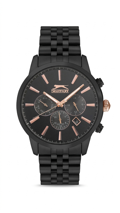 Slazenger SL.09.1812.2.02 Siyah Çelik Kordonlu Erkek Kol Saati