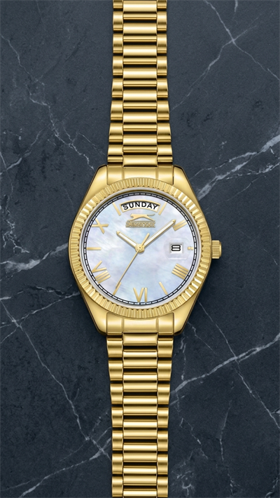 Slazenger SL.09.2338.4.11 Gold Sedef Kadranlı Çelik Kadın Kol Saati