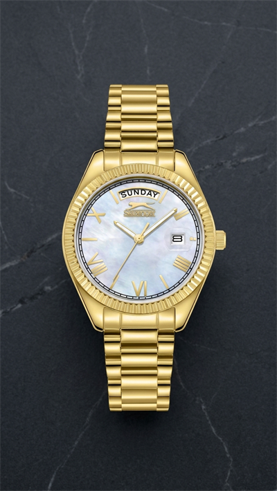 Slazenger SL.09.2338.4.11 Gold Sedef Kadranlı Çelik Kadın Kol Saati
