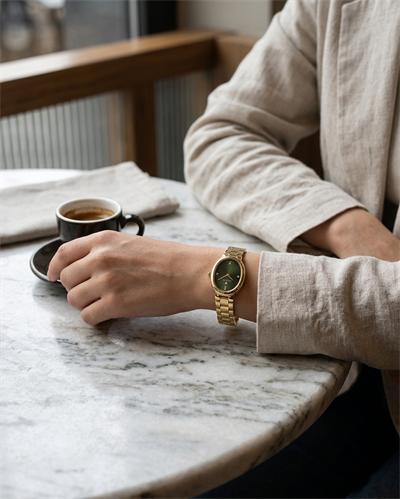 Wainer WA.18130-D Swiss Made Yeşil Kadran Gold Kadın Kol Saati