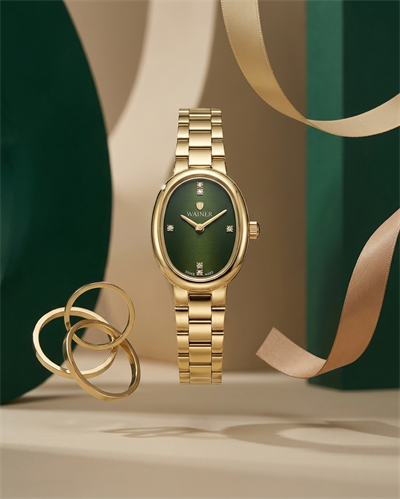 Wainer WA.18130-D Swiss Made Yeşil Kadran Gold Kadın Kol Saati