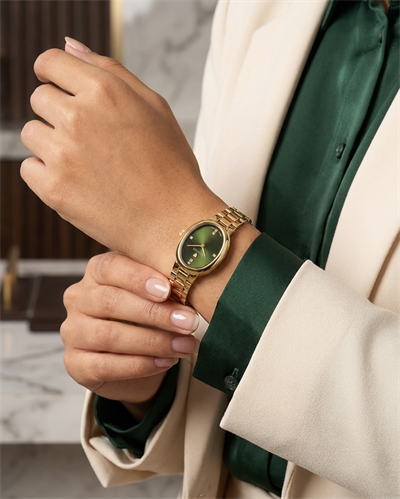 Wainer WA.18130-D Swiss Made Yeşil Kadran Gold Kadın Kol Saati