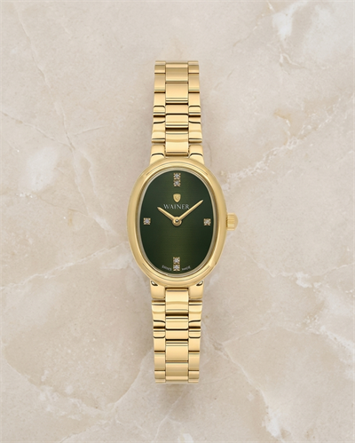 Wainer WA.18130-D Swiss Made Yeşil Kadran Gold Kadın Kol Saati
