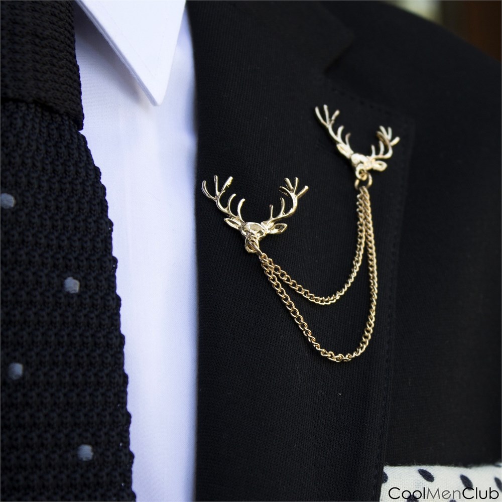 Geyik Figürlü Yaka İğnesi