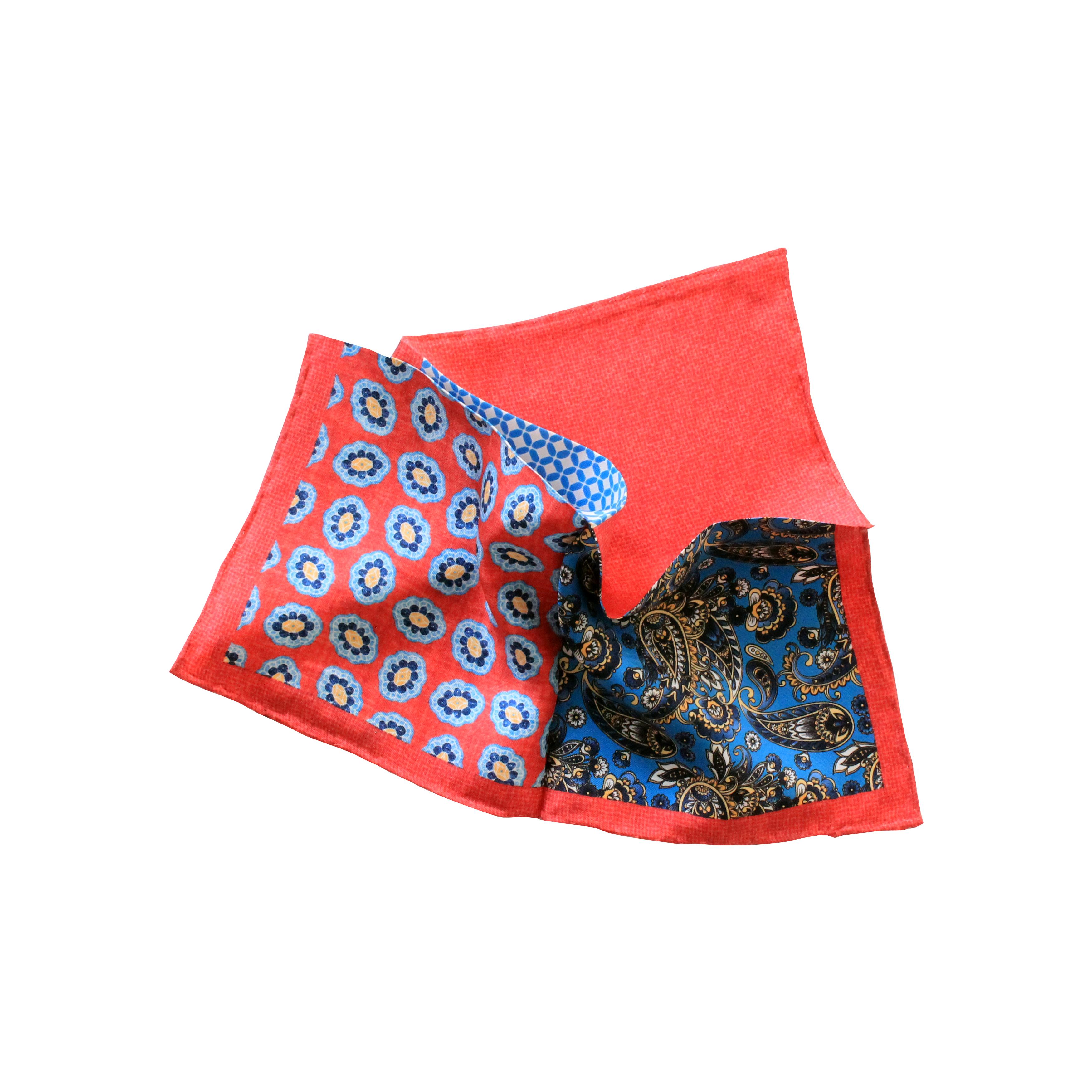 4 Desenli İpek Cep Mendili 