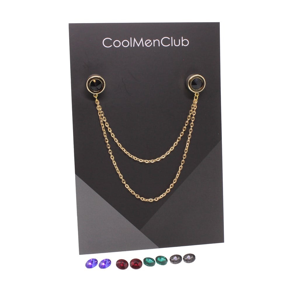 5 Taşlı Gömlek Yaka İğnesi