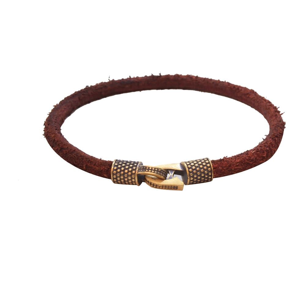 Leather Cool SeriesCMC1611Bordo Bronz Deri Bileklik