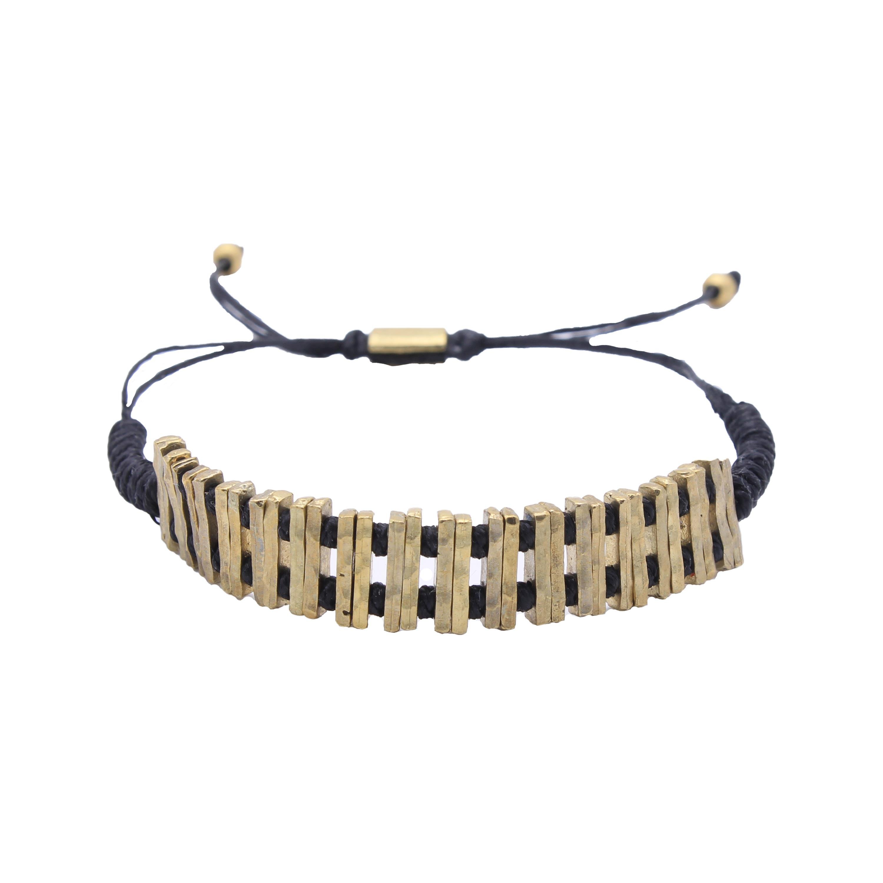 Bronz Siyah İp Bileklik