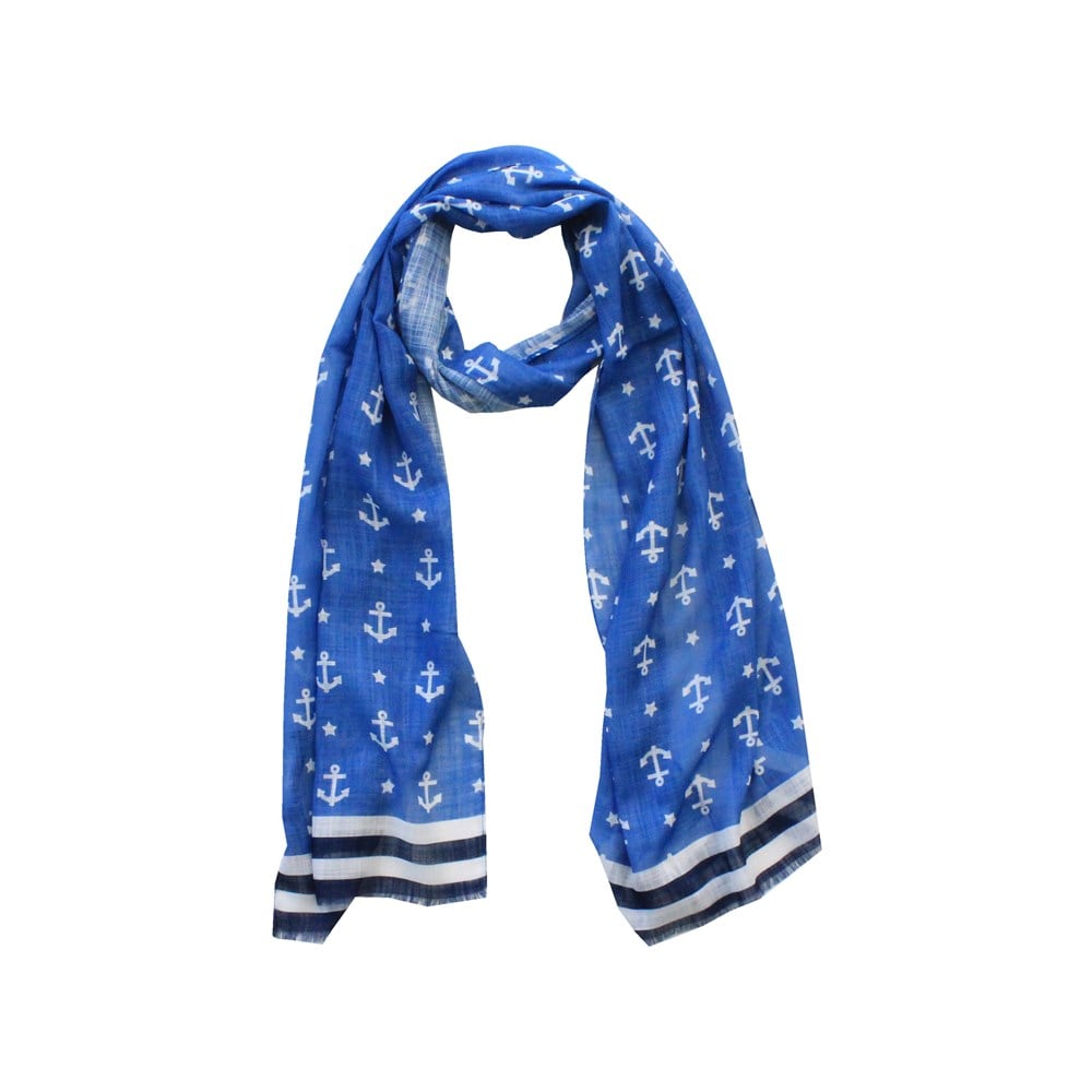 Atkı & ŞalCMC9631Çapa Desenli Yazlık Lacivert İtalyan Şal