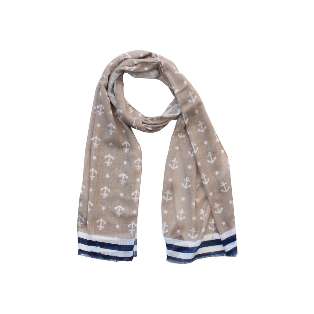 Atkı & ŞalCMC9630Çapa Desenli Yazlık Turuncu İtalyan Şal