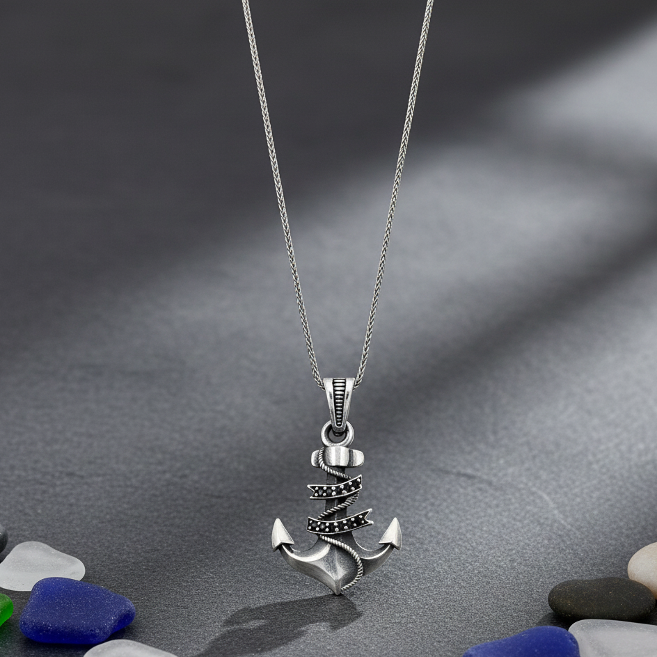 Çapa Gümüş Kolye