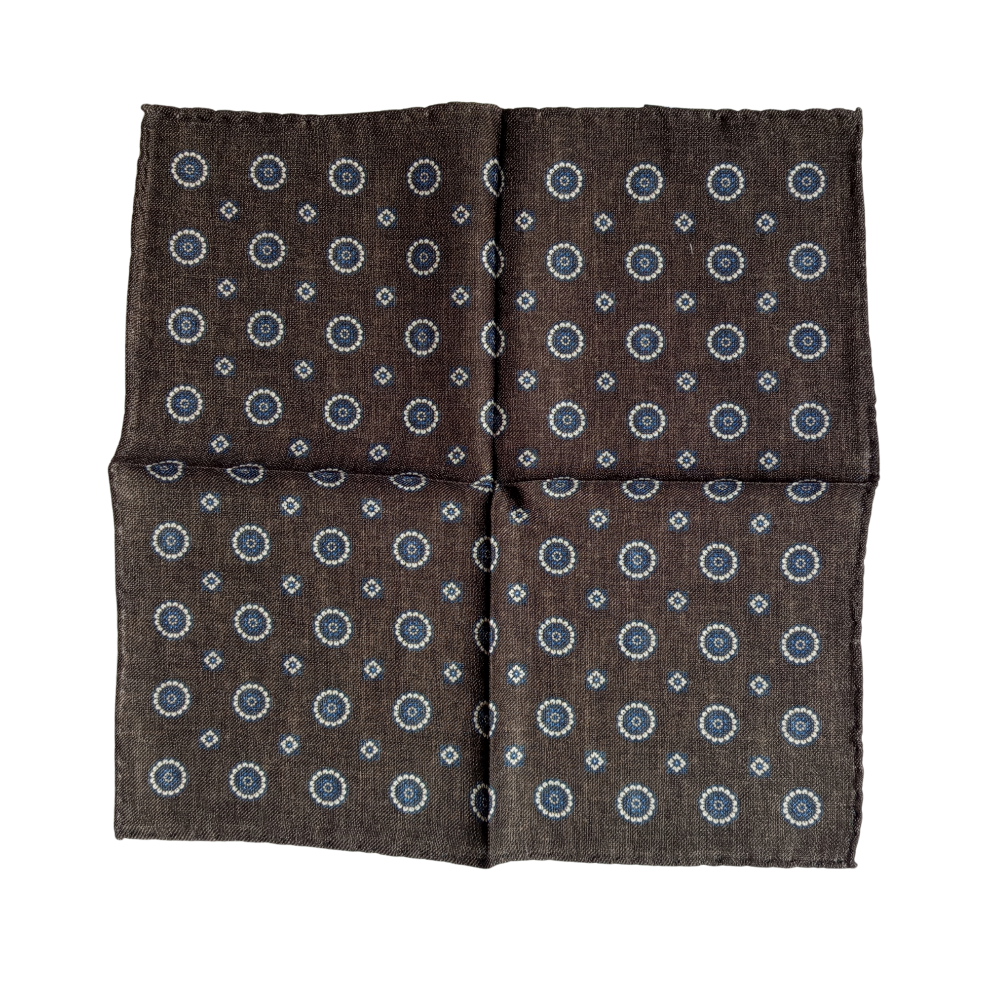 Çiçek Desenli Yün ve İpek Cep Mendili 