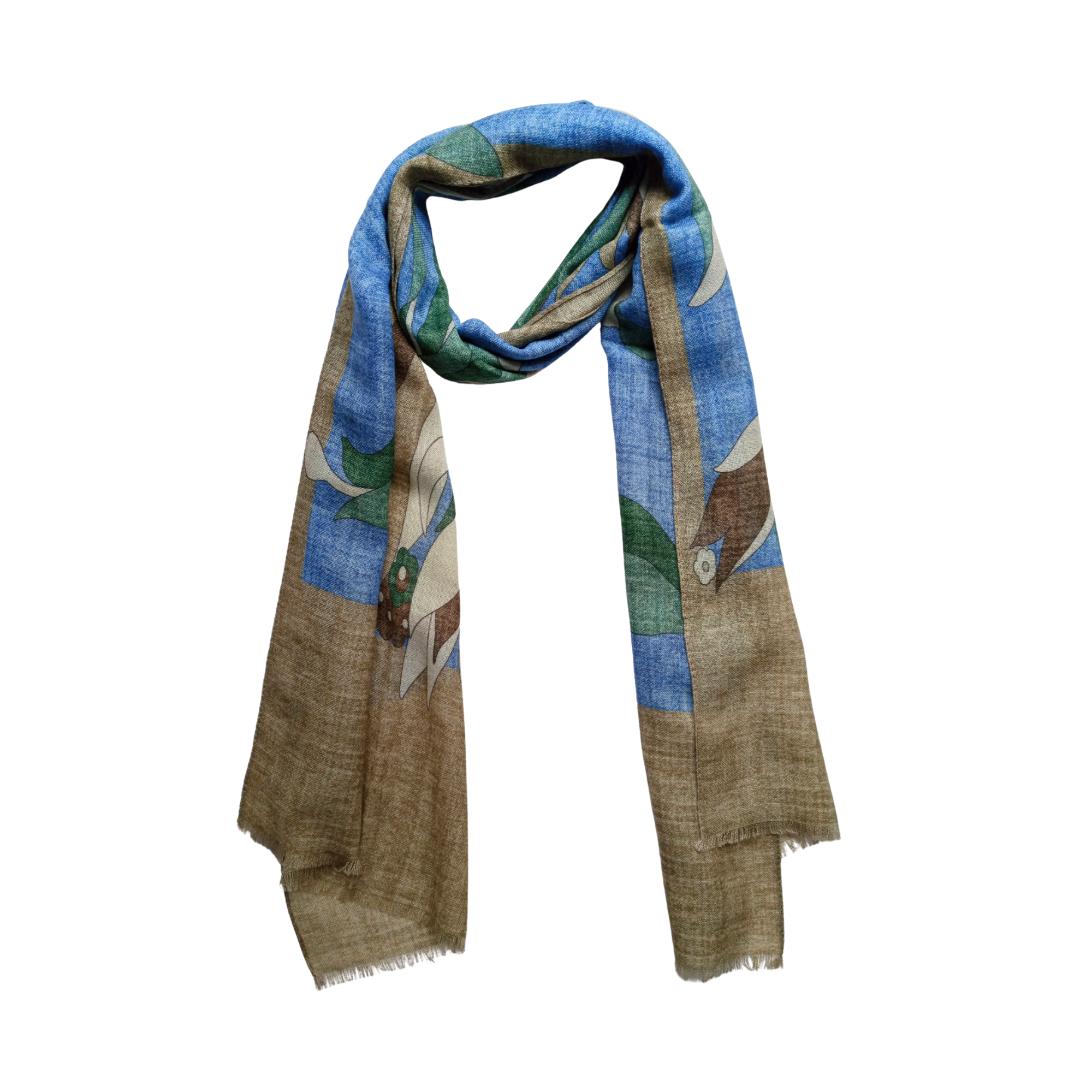 El Yapımı Desenli Yün Şal