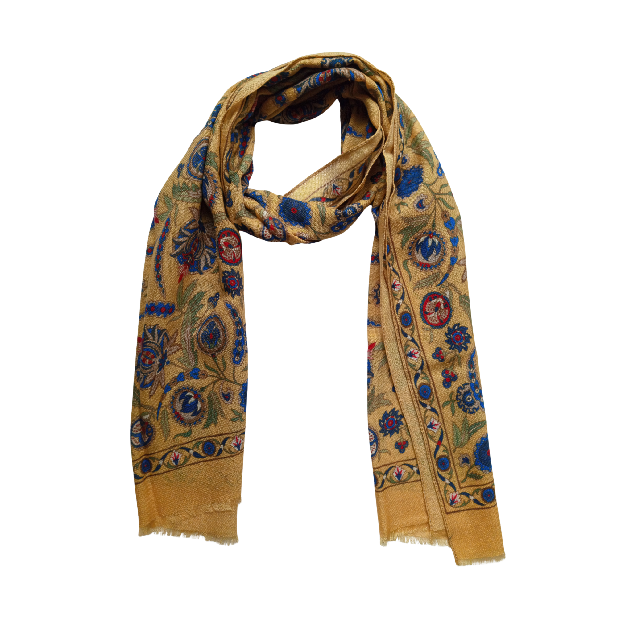 El Yapımı Desenli Yün Şal