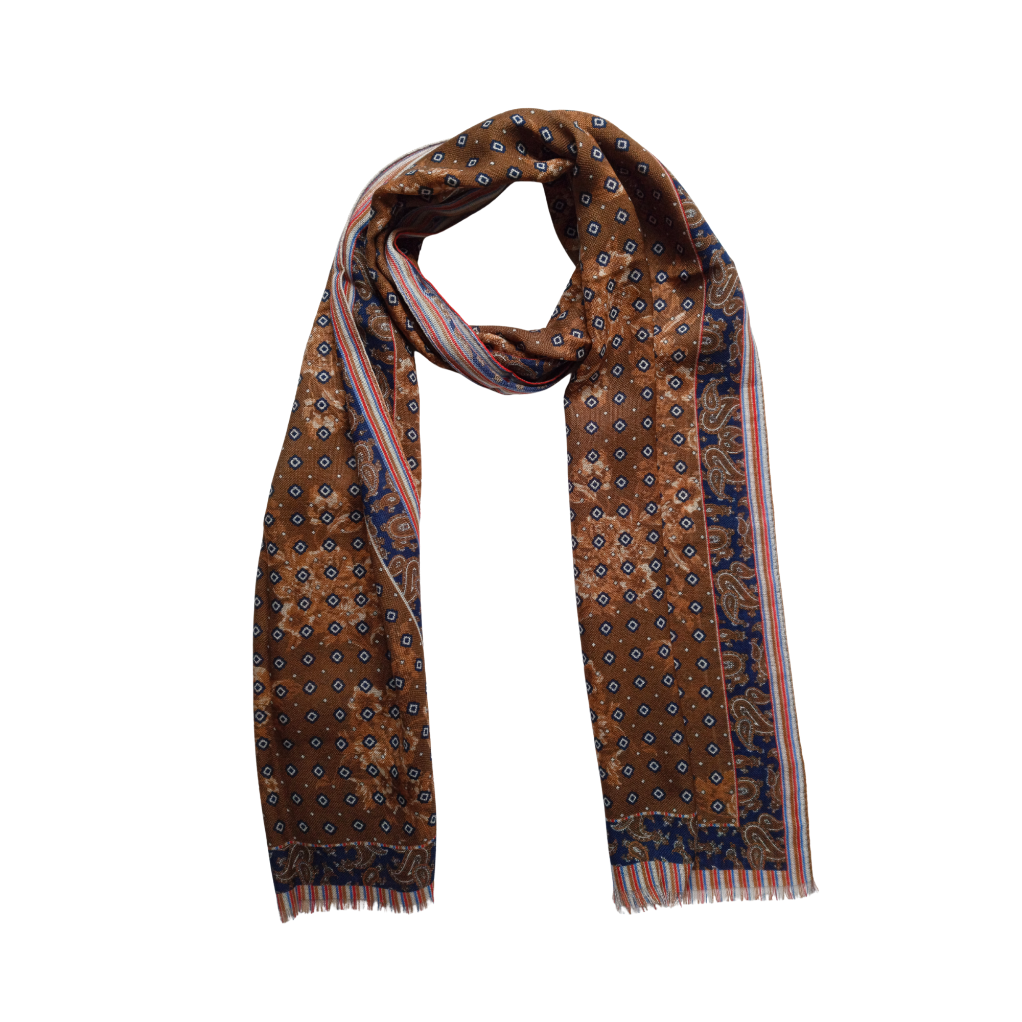 El Yapımı Desenli Yün Şal