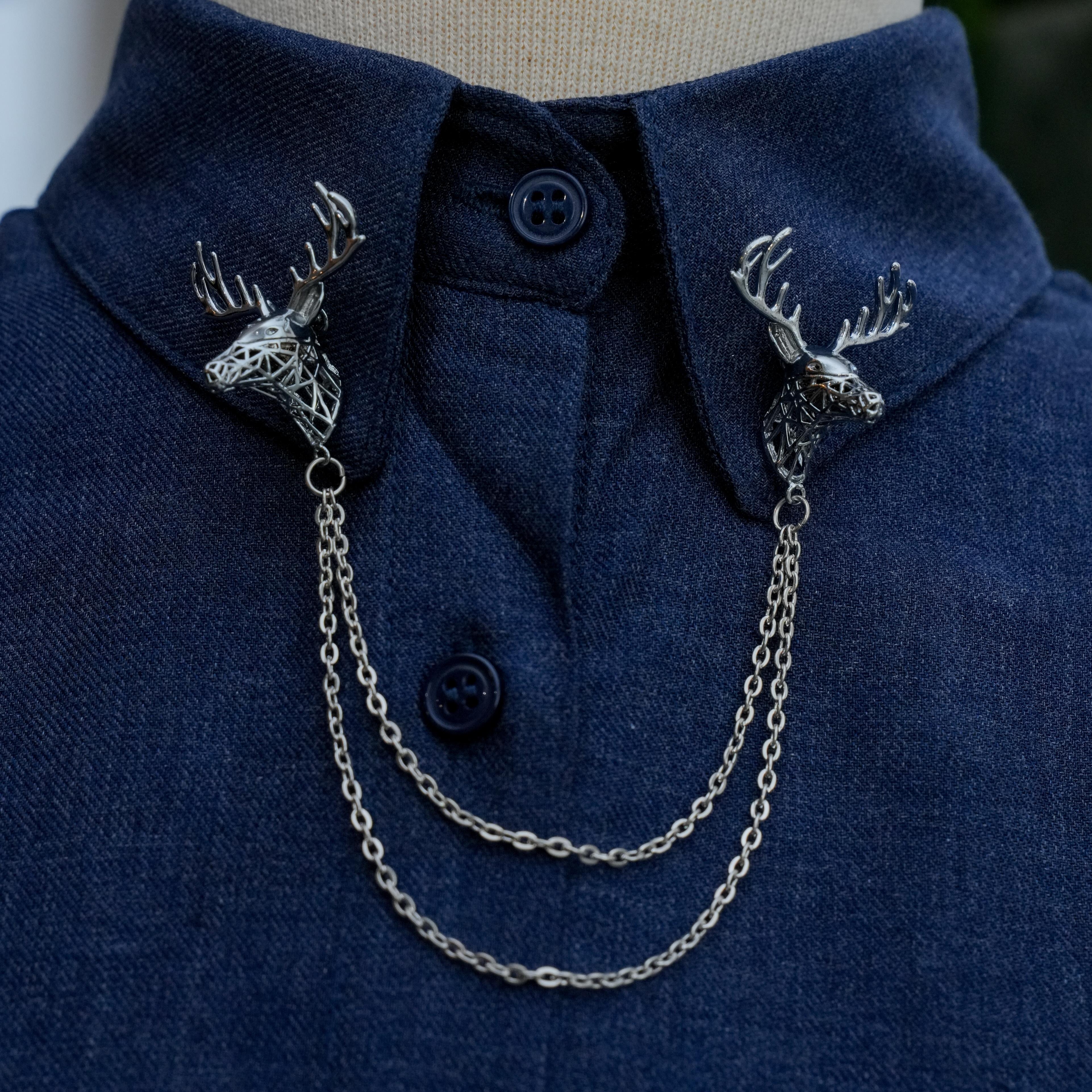 Geyik Figürlü Gömlek Yaka İğnesi