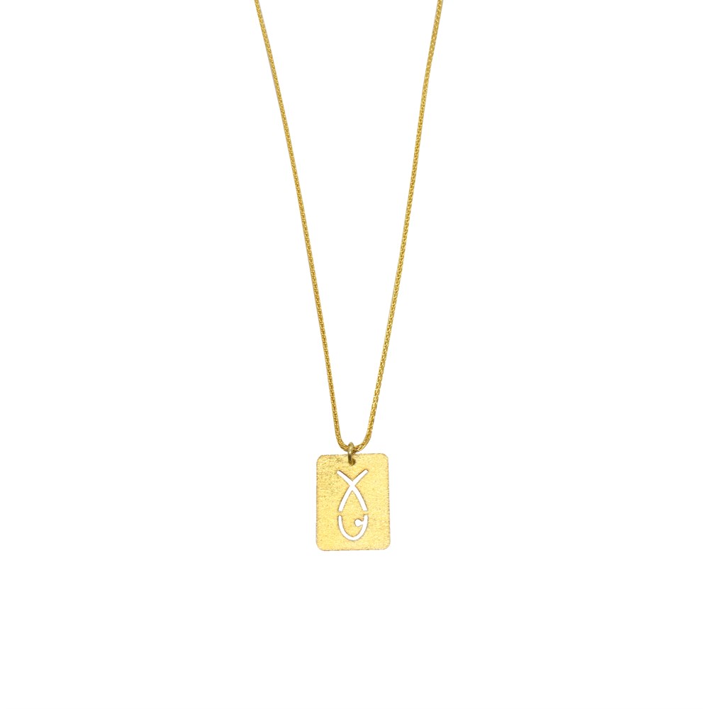 Gold Balık Gümüş Kolye 