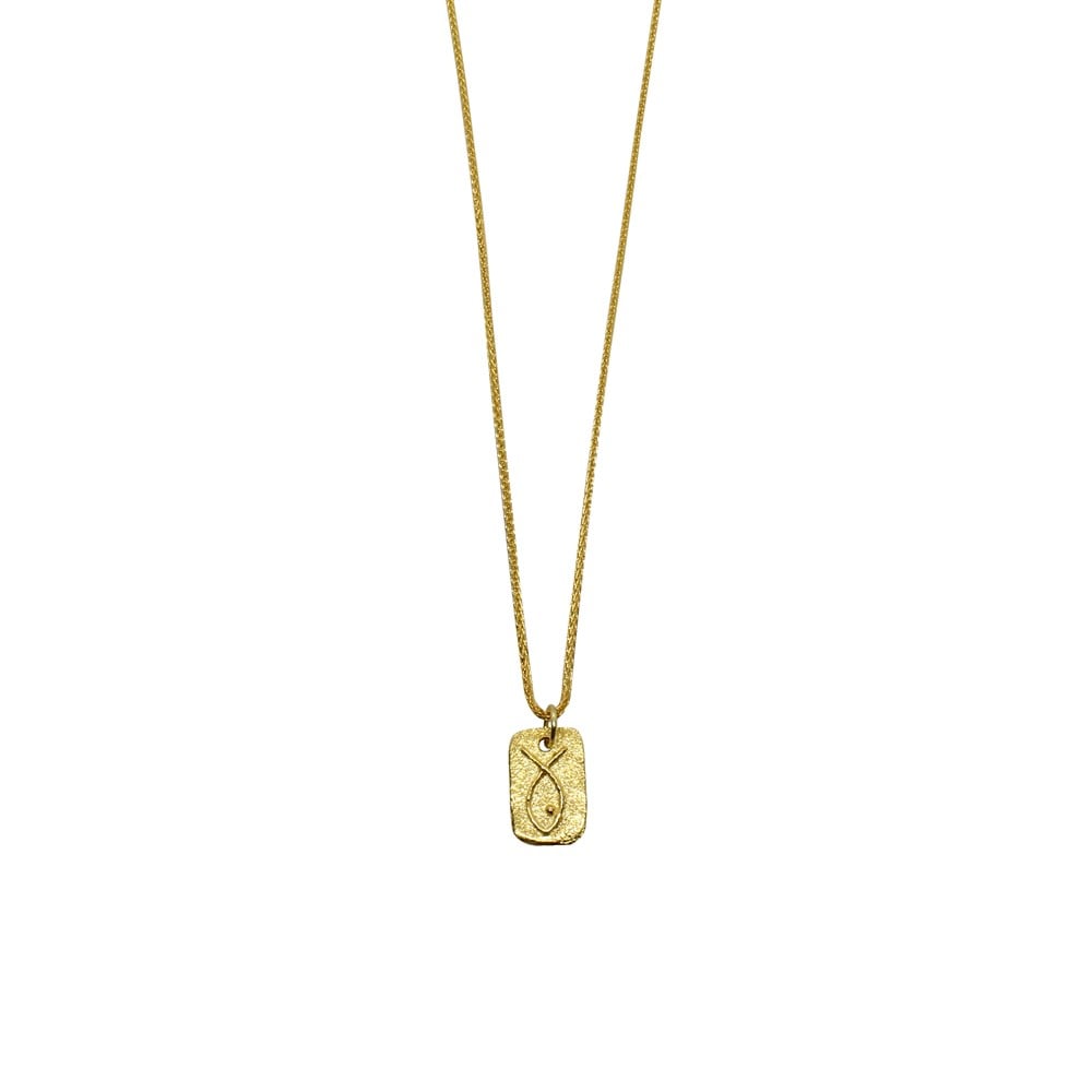 Gold Balık Gümüş Kolye 
