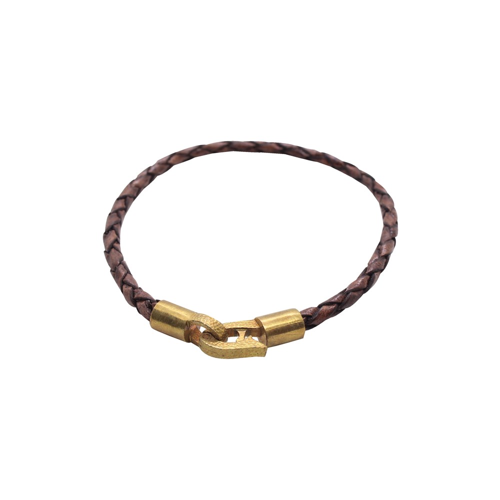 Leather Cool SeriesCMC9811Kahverengi Bronz Deri Bileklik 