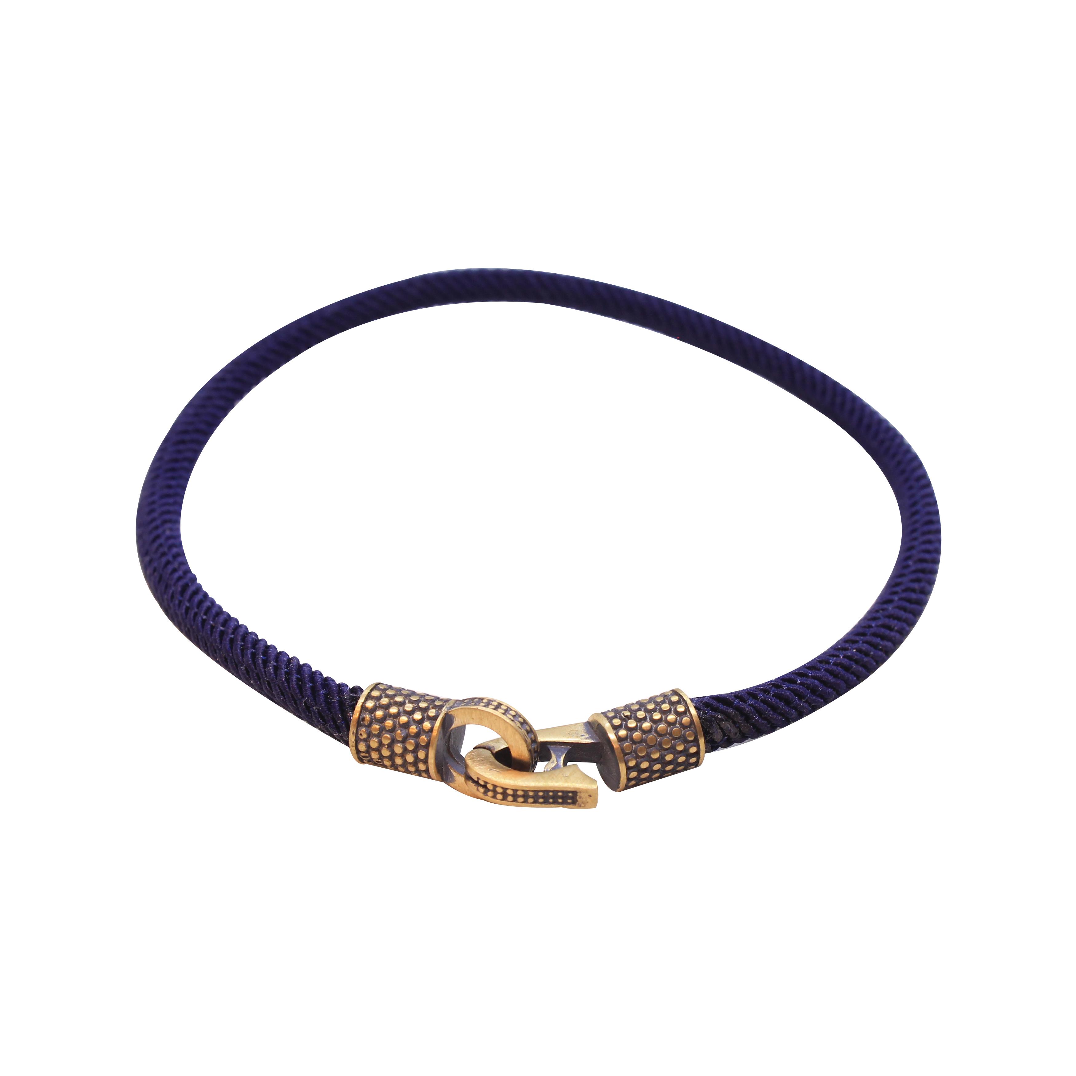 Leather Cool SeriesCMC1828Koyu Lacivert Bronz İp Bileklik