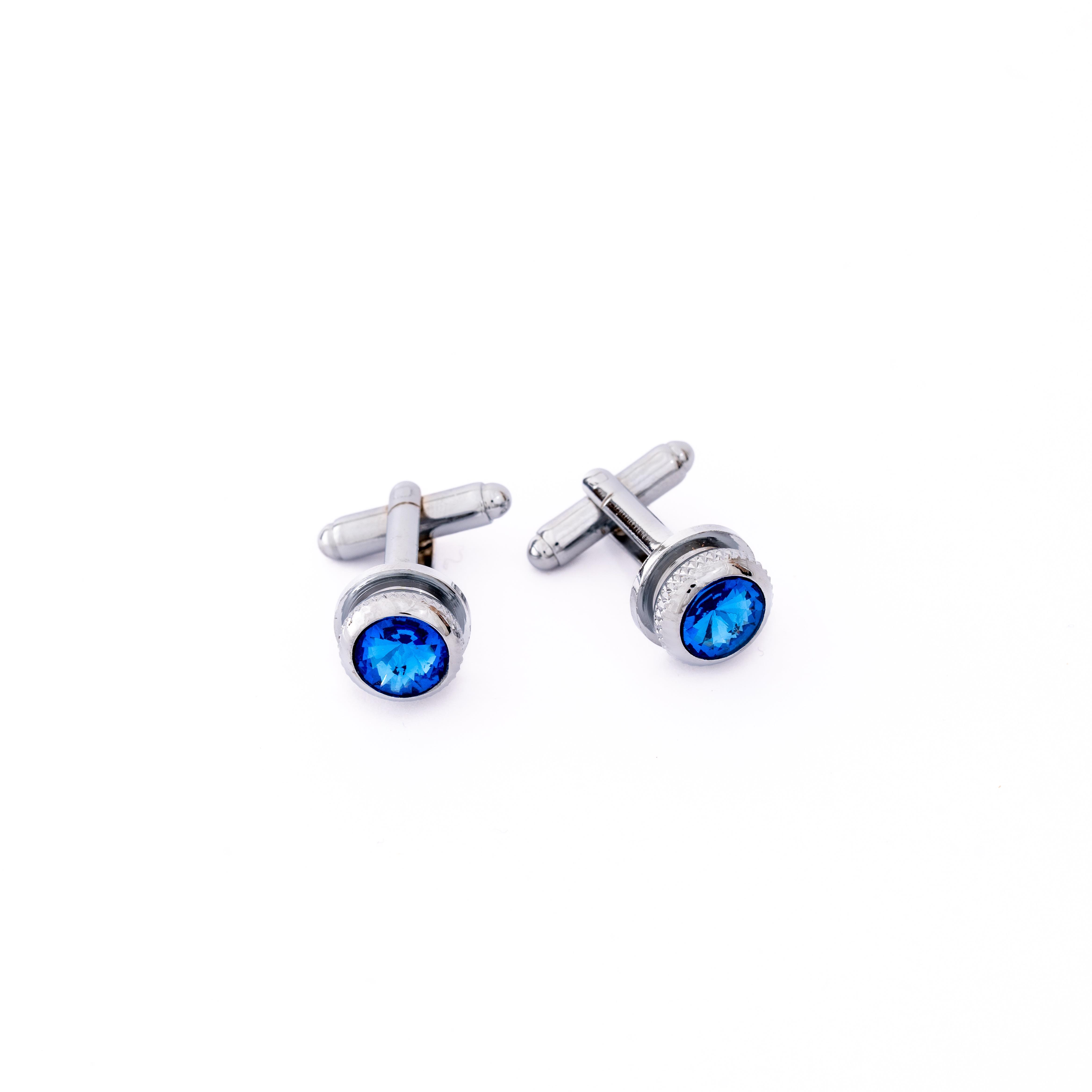 Mavi Taşlı Klasik Kol Düğmesi