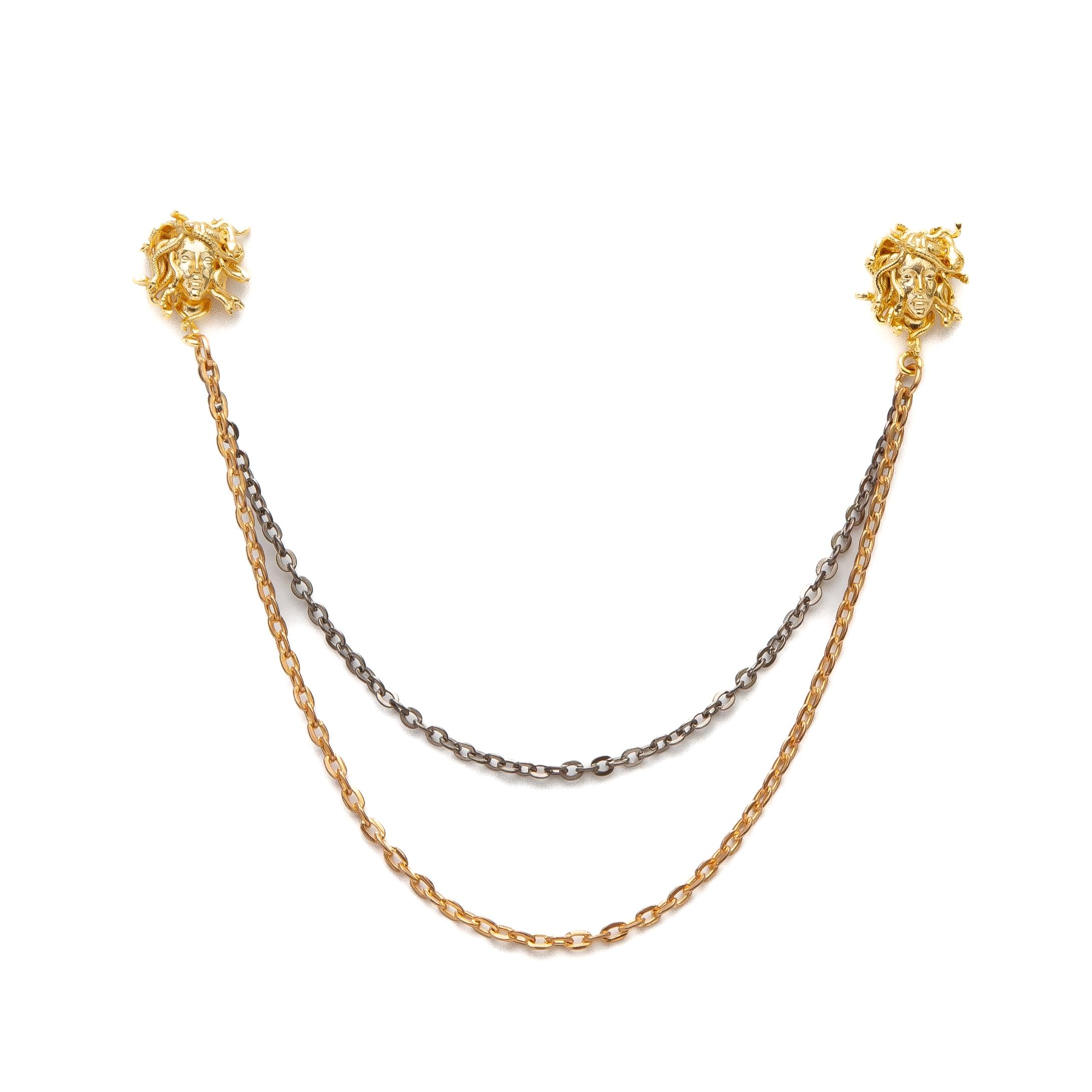 Medusa Figürlü Gömlek Yaka İğnesi