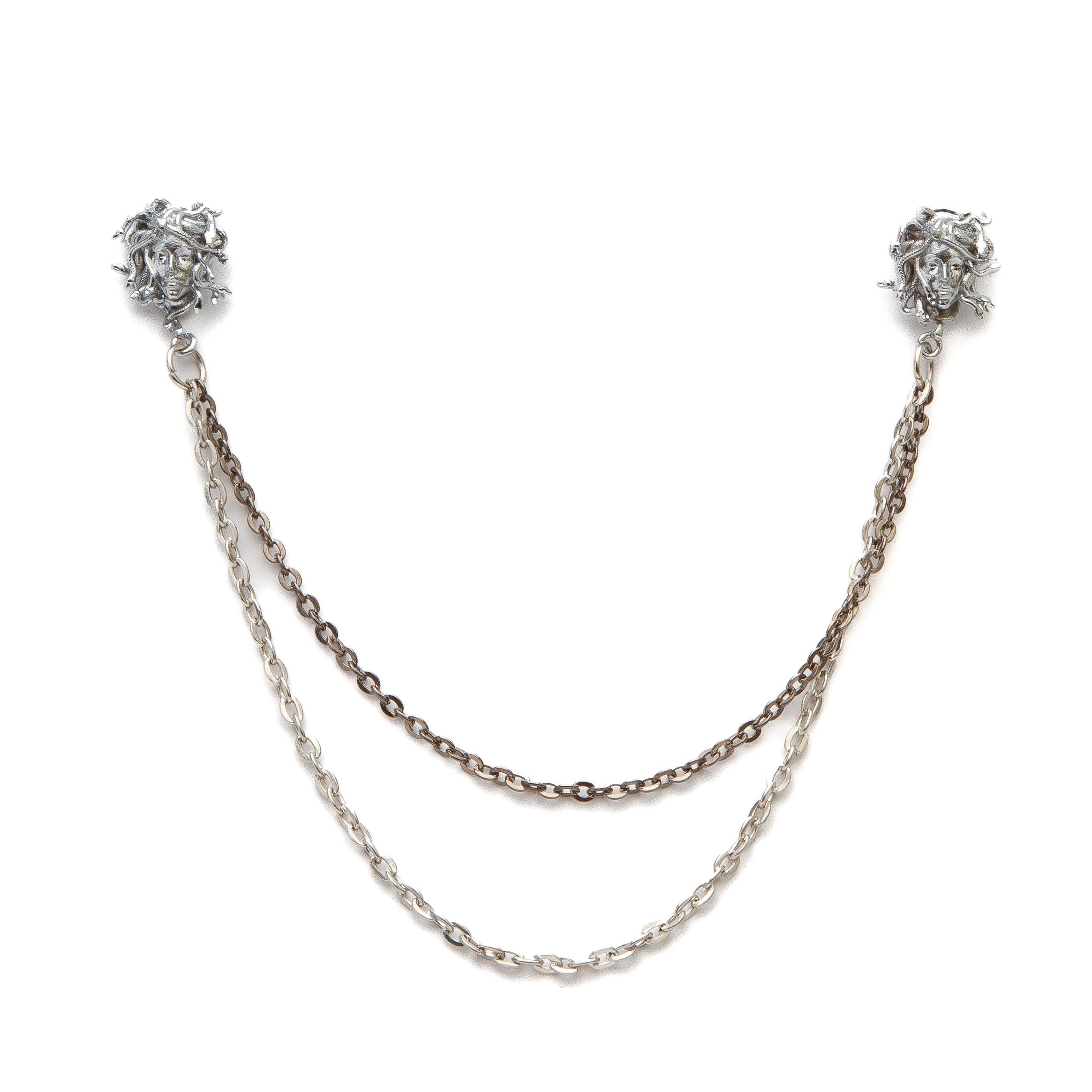 Medusa Figürlü Gömlek Yaka İğnesi