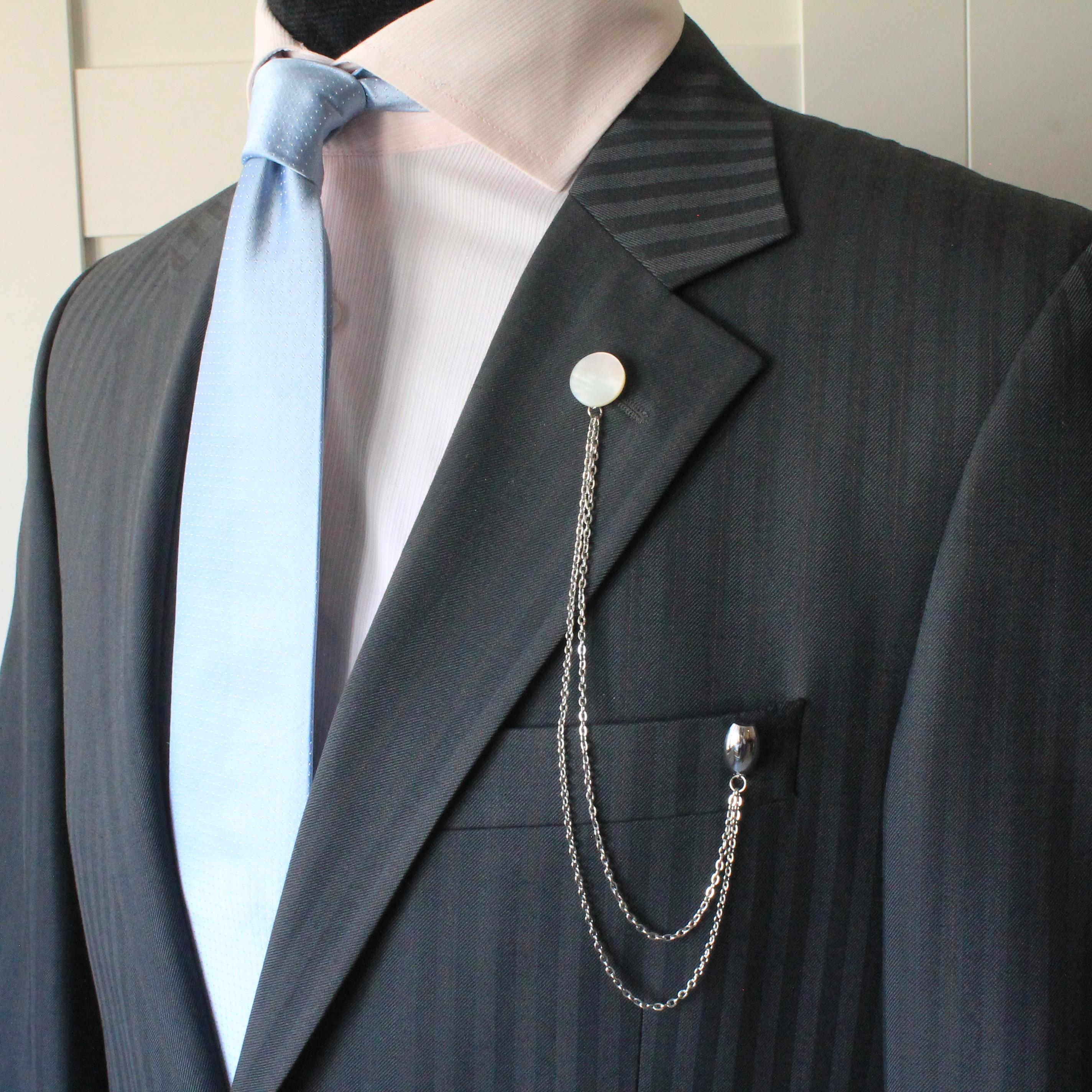 Sedef Doğal Taş Ceket Yaka İğnesi