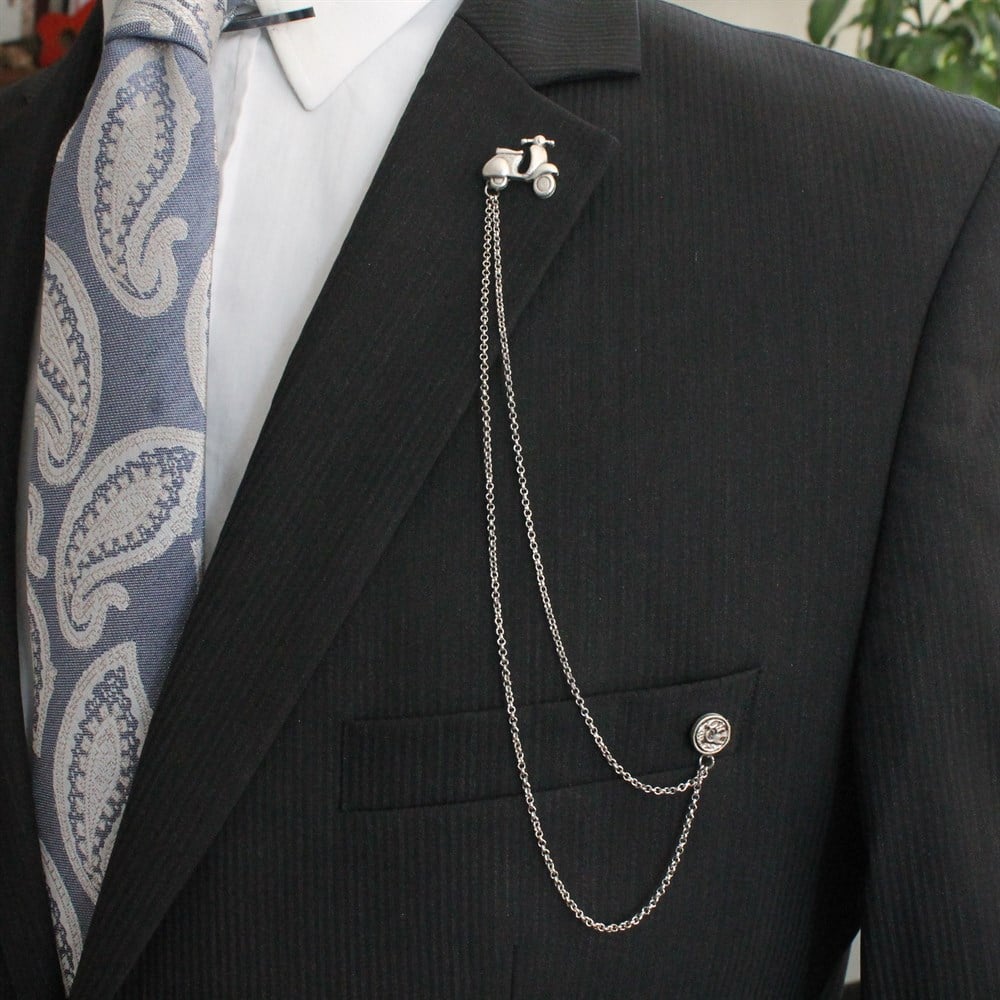 Vespa Figürlü Ceket Yaka İğnesi