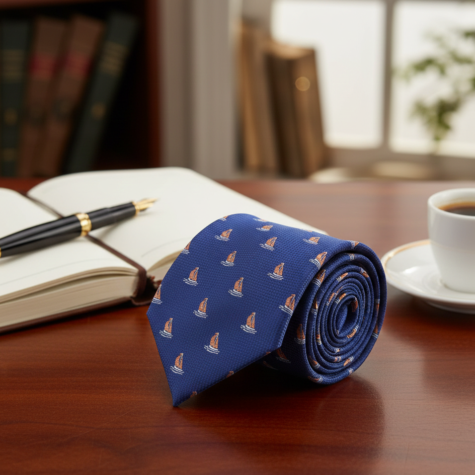 Yelkenli Desenli Kravat