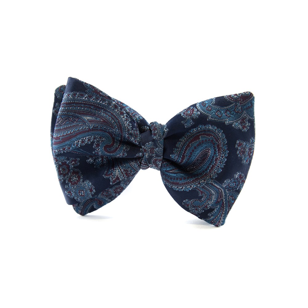 Şal Desenli Açık Papyon