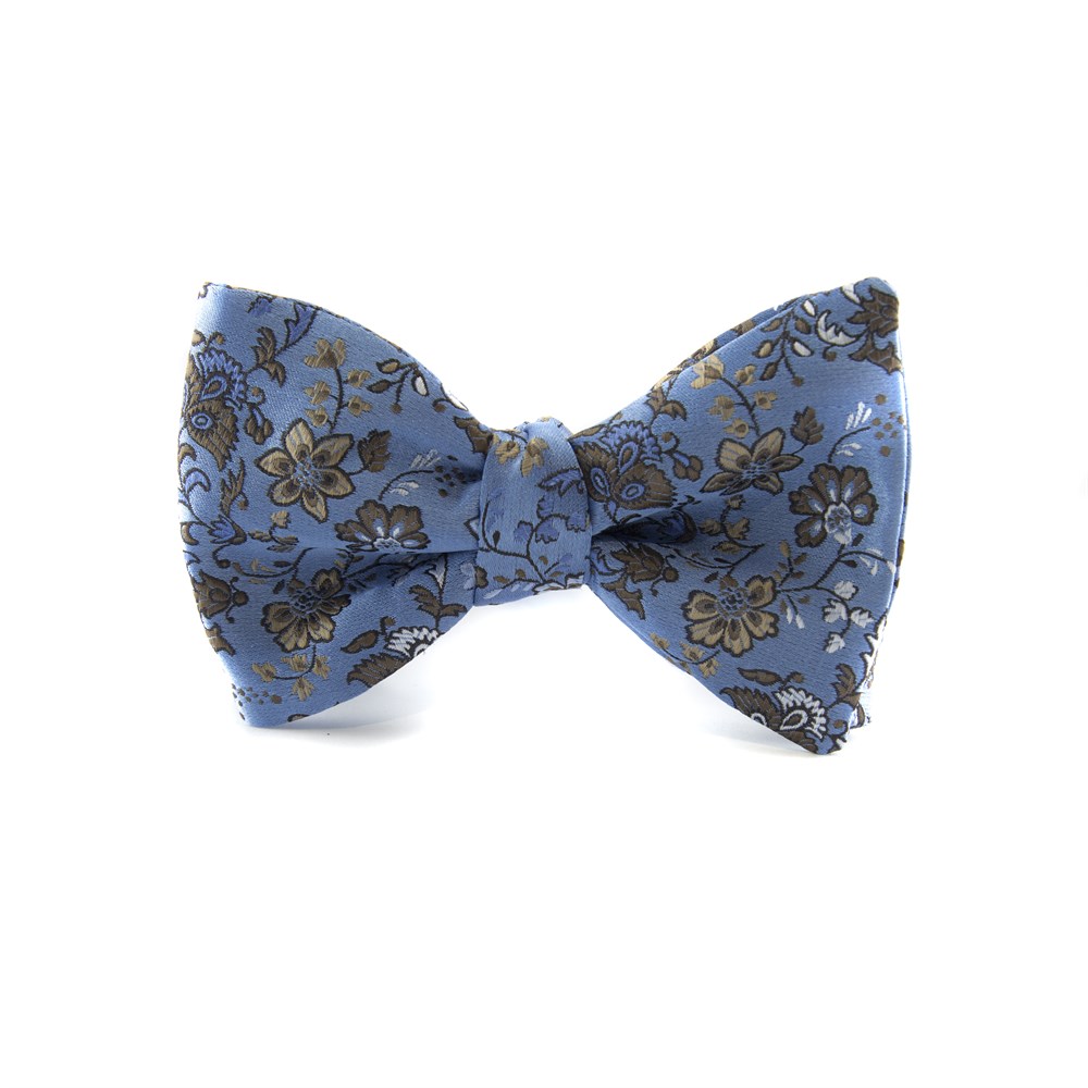 Çiçek Desenli Açık Papyon