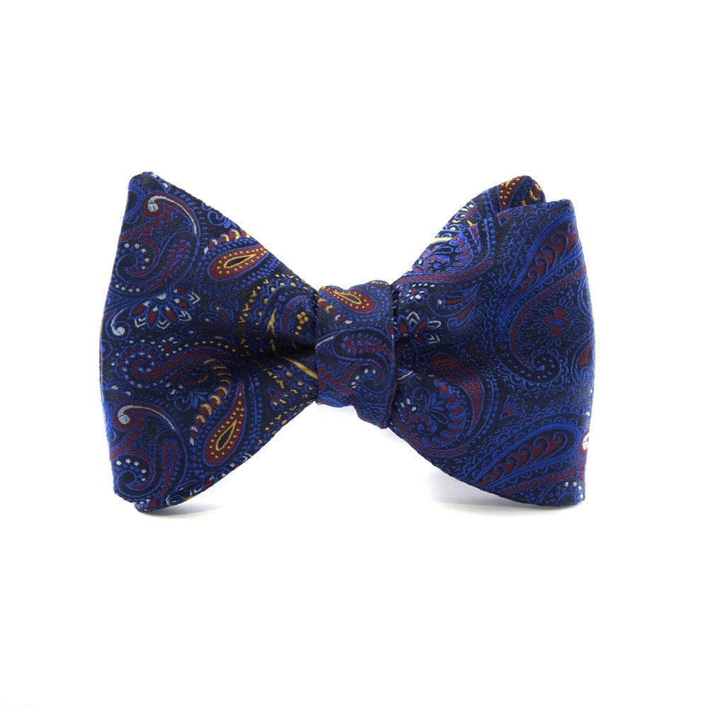 Şal Desenli Açık Papyon