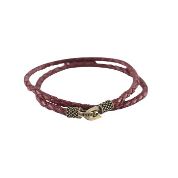 Kırmızı Deri Bileklik 