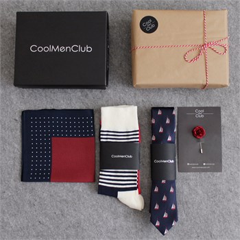 Kravat Mendil Yaka İğnesi Hediye Seti