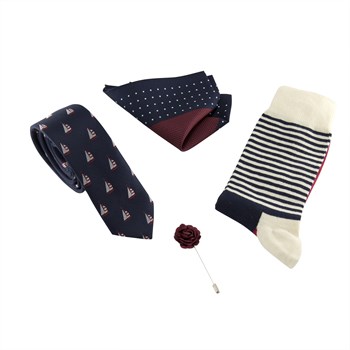 Kravat Mendil Yaka İğnesi Hediye Seti