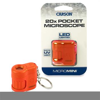 LED ve UV IŞIKLI CEP MİKROSKOBU 20x TURUNCU