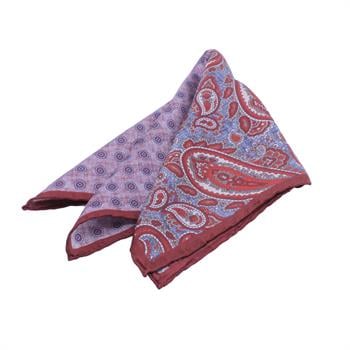 2 Desenli İpek Cep Mendili