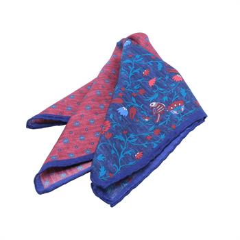 2 Desenli İpek Cep Mendili