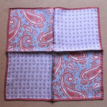 2 Desenli İpek Cep Mendili