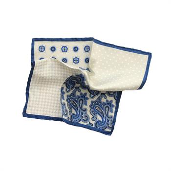 4 Desenli İpek Cep Mendili 