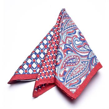 4 Desenli İpek Cep Mendili 