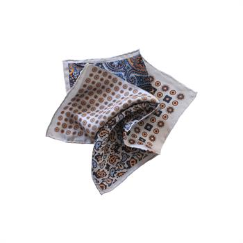 4 Desenli İpek Cep Mendili 