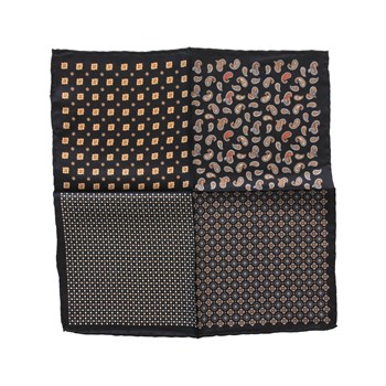 4 Desenli İpek Cep Mendili 