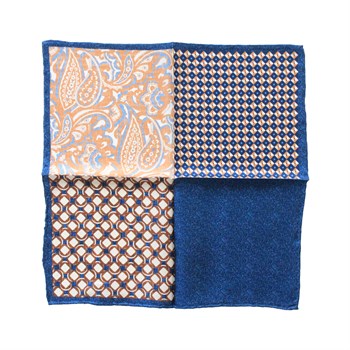 4 Desenli İpek Cep Mendili 