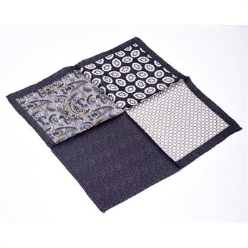 4 Desenli İpek Cep Mendili 